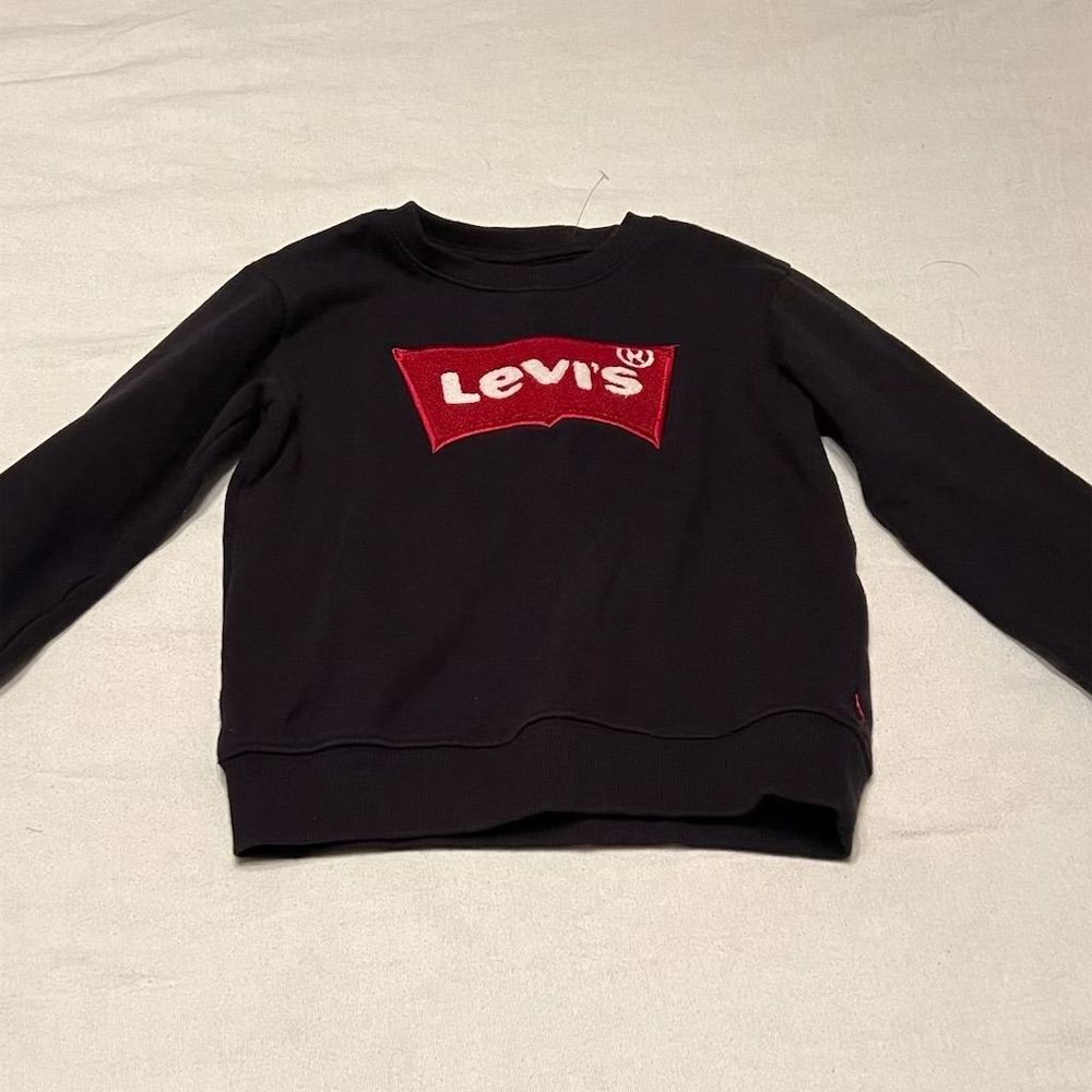 Levi's Vintage Kids Black Pullover 8-10 M Crew‎ Neck Long Sleeve Logo